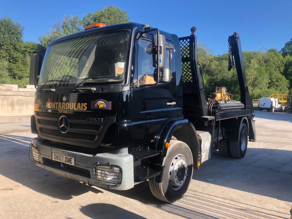 Pontardualais Skip Hire Lorry in yard in Pontarddulais Swansea